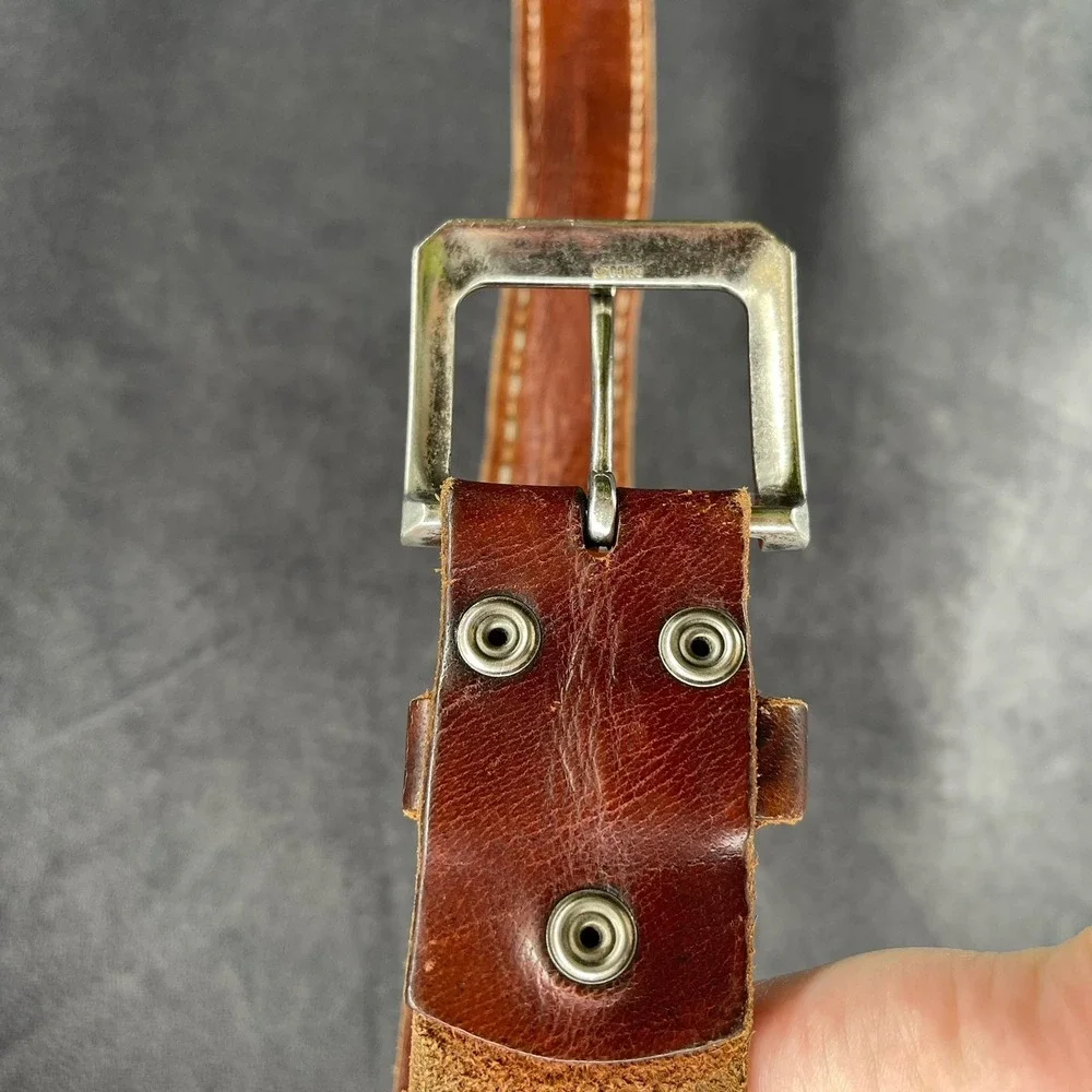 BKE Brown Genuine Leather Belt Size 38 Men's Distressed Casual Western